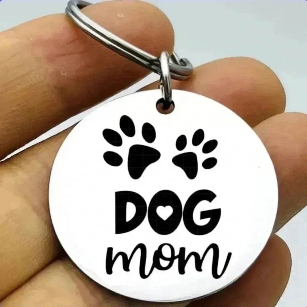 Dog Mom hot Stainless steel Keychain